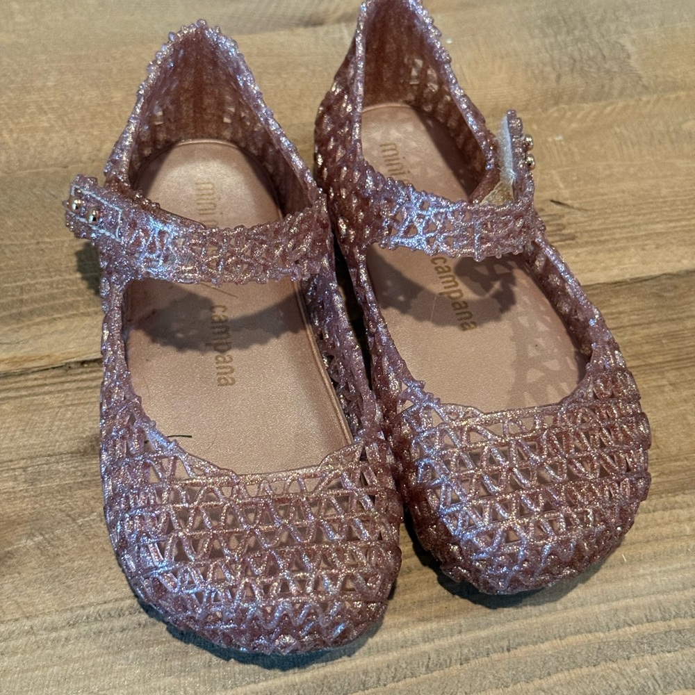 Mini Melissa Pink Dress Shoes Woven Mary Jane